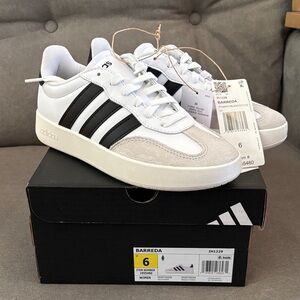 adidas White and Black Barreda Casual Sneakers